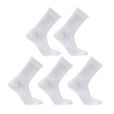 NNEDSZ  5 Pack Medium White 3D Seamless Crew Socks Slim Breathable