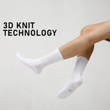NNEDSZ  5 Pack Medium White 3D Seamless Crew Socks Slim Breathable