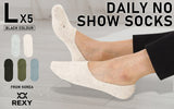 NNEDSZ 5 Pack Large Multi Colour Daily No Show Ankle Socks Non-Slip Breathable