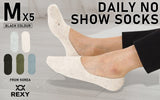 NNEDSZ 5 Pack Medium Multi Colour Daily No Show Ankle Socks Non-Slip Breathable
