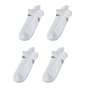 NNEDSZ 4 Pack Medium White Seamless Sport Sneakers Socks Non-Slip Heel Tab
