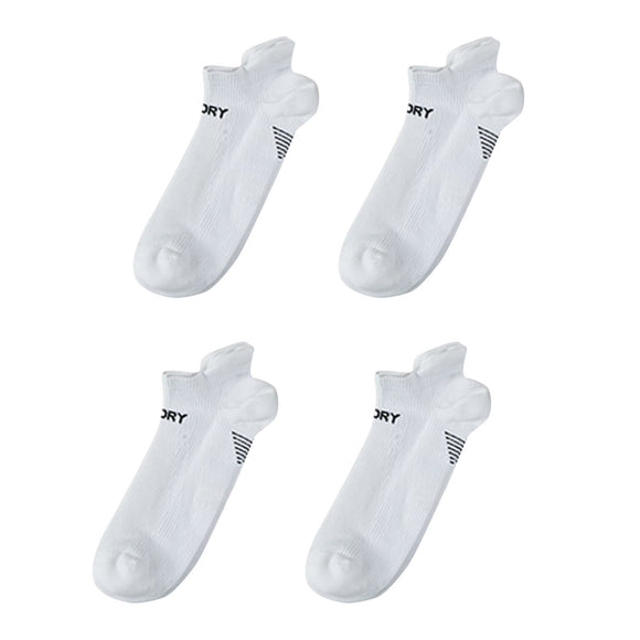 NNEDSZ 4 Pack Medium White Seamless Sport Sneakers Socks Non-Slip Heel Tab