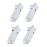 NNEDSZ 4 Pack Medium White Seamless Sport Sneakers Socks Non-Slip Heel Tab