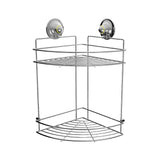 NNEDSZ Double Corner Shelf Large Removable Suction - Chrome