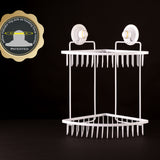 NNEDSZ White Double Corner Shelf Removable Suction