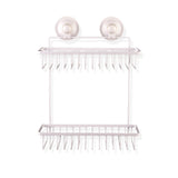 NNEDSZ White Double Rectangular Shelf Removable Suction