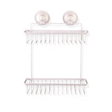 NNEDSZ White Double Rectangular Shelf Removable Suction