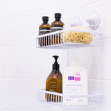 NNEDSZ White Double Rectangular Shelf Removable Suction
