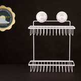 NNEDSZ White Double Rectangular Shelf Removable Suction