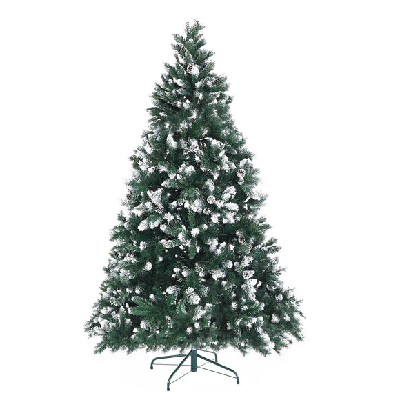 NNEDSZ Home Ready 7Ft 210cm 1290 tips Green Snowy Christmas Tree Xmas Pine Cones