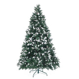 NNEDSZ Home Ready 7Ft 210cm 1290 tips Green Snowy Christmas Tree Xmas Pine Cones