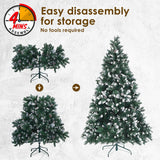 NNEDSZ Home Ready 7Ft 210cm 1290 tips Green Snowy Christmas Tree Xmas Pine Cones