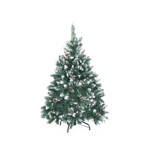 NNEDSZ Home Ready 4Ft 120cm 390 tips Green Snowy Christmas Tree Xmas Pine Cones