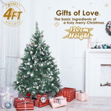 NNEDSZ Home Ready 4Ft 120cm 390 tips Green Snowy Christmas Tree Xmas Pine Cones