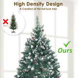NNEDSZ Home Ready 4Ft 120cm 390 tips Green Snowy Christmas Tree Xmas Pine Cones