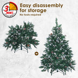 NNEDSZ Home Ready 4Ft 120cm 390 tips Green Snowy Christmas Tree Xmas Pine Cones