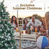 NNEDSZ Home Ready 5Ft 150cm 720 tips Green Snowy Christmas Tree Xmas Pine Cones + Bauble Balls