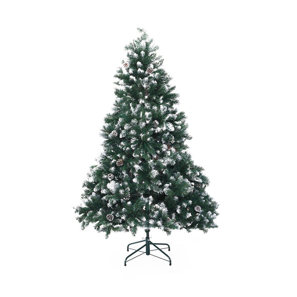 NNEDSZ Home Ready 5Ft 150cm 720 tips Green Snowy Christmas Tree Xmas Pine Cones