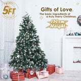 NNEDSZ Home Ready 5Ft 150cm 720 tips Green Snowy Christmas Tree Xmas Pine Cones
