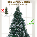 NNEDSZ Home Ready 5Ft 150cm 720 tips Green Snowy Christmas Tree Xmas Pine Cones