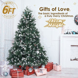 NNEDSZ Home Ready 6Ft 180cm 930 tips Green Snowy Christmas Tree Xmas Pine Cones
