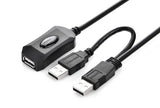 NNEDSZ USB 2.0 Active Extension Cable 10M with USB Power 5M (20214)