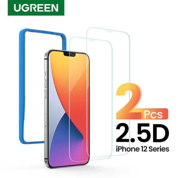NNEDSZ  20338 2.5D Full Cover HD Screen Tempered Protective Film for iPhone 12/6.7  Twin Pack