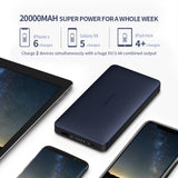 NNEDSZ 20000mAh Power Bank With Lightning Cable (Jazz Blue) 40902