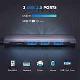 NNEDSZ TypeC 5 in 1 Adaptor - HDMI  USB 3.0*3  TypeC PD Power Converter (50209)