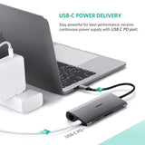 NNEDSZ Type C 8 in 1 Multifultion adaptor VGA/RJ45/USB3.0 x 3/SD/TF/TypeC PD Protocal (50539)