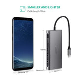 NNEDSZ Type C 8 in 1 Multifultion adaptor VGA/RJ45/USB3.0 x 3/SD/TF/TypeC PD Protocal (50539)
