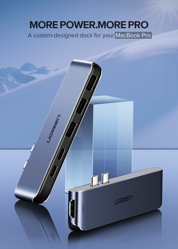 NNEDSZ  Dual Type-C 5 in 1 to 3*USB3.0 USB-C Female Converter (50775)