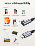NNEDSZ 60765 90 Degree USB-C to iPhone 8-pin Cable 2M