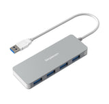 NNEDSZ CH319 Ultra Slim Aluminium 4 Port USB 3.0 Hub for PC Mac Laptop Silver