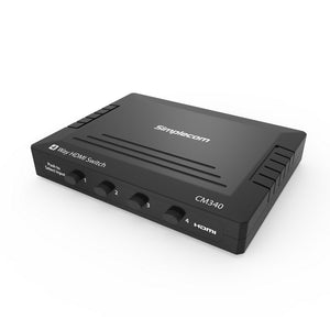 NNEDSZ CM340 Mechanical 4 Way Manual Push Button HDMI Switch Box 4 Port 4K UHD HDCP