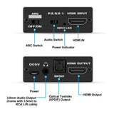 NNEDSZ CM425 HDMI 2.0 Audio Extractor Optical SPDIF and 3.5mm Stereo with ARC 4K@60Hz