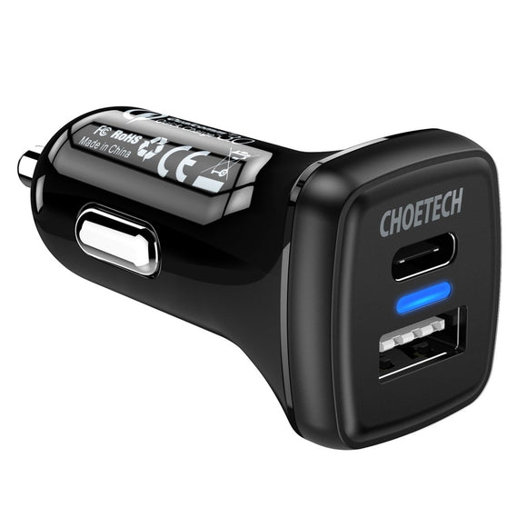 NNEDSZ Choetech TC0005 36W Quick Charge 3.0 USB Type-C Car Charger