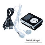 NNEDSZ Mini Clip 8G MP3 Music Player With USB Cable & Earphone Silver