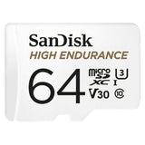 NNEDSZ  HIGH ENDURANCE MICROSDHC CARD SQQNR 64G UHS-I C10 U3 V30 100MB/S R 40MB/S W SD ADAPTOR SDSQQNR-064G-GN6IA