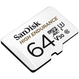 NNEDSZ  HIGH ENDURANCE MICROSDHC CARD SQQNR 64G UHS-I C10 U3 V30 100MB/S R 40MB/S W SD ADAPTOR SDSQQNR-064G-GN6IA