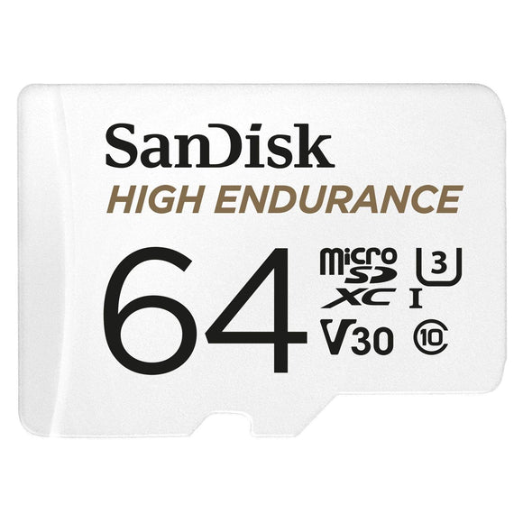 NNEDSZ HIGH ENDURANCE MICROSDHC CARD SQQNR 64G UHS-I C10 U3 V30 100MB/S R 40MB/S W SD ADAPTOR SDSQQNR-064G-GN6IA