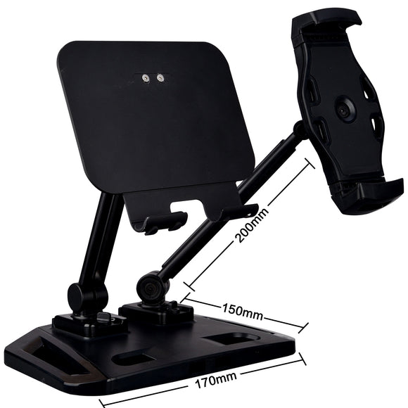 NNEDSZ Universal and Adjustable Double Arm Stand Holder Black