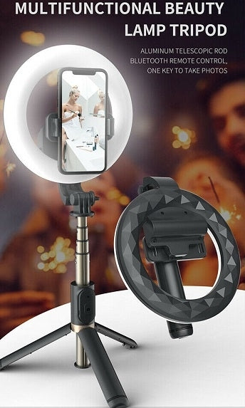 NNEDSZ Q07 Bluetooth Ring Light Selfie Stick and Tripod stand