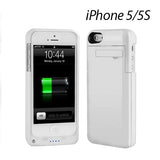 NNEDSZ  Battery Portable Charger Case For iPhone 5 5S white color