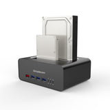 NNEDSZ SD352 USB 3.0 to Dual SATA Aluminium Docking Station with 3-Port Hub and 1 Port 2.1A USB Charger