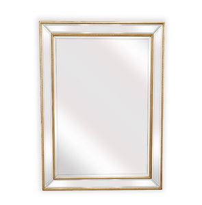 NNEDSZ Gold Beaded Framed Mirror - Rectangle 80cm x 110cm