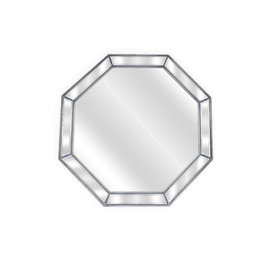 NNEDSZ Silver Beaded Framed Mirror - Octagon - 90cm x 90cm