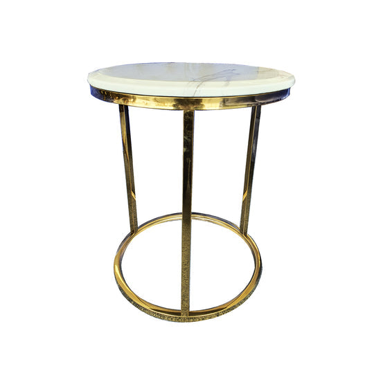 NNEDSZ Kelly Side Table - White on Gold - 45cm