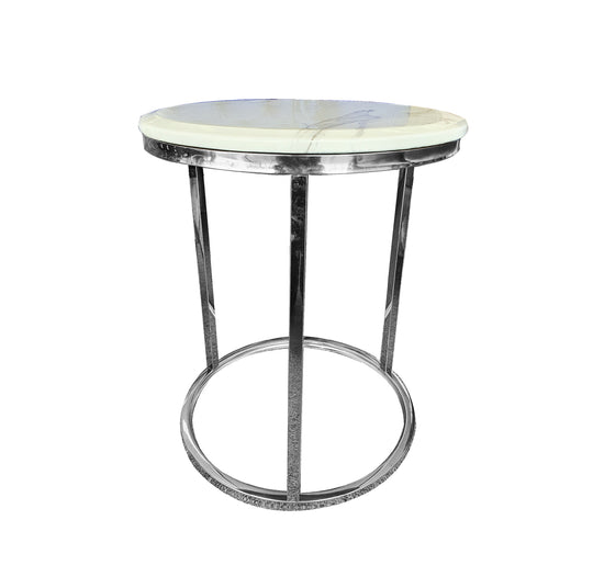 NNEDSZ Kelly Side Table - White on Silver - 45cm