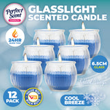 NNEDSZ Perfect Scent 12PCE Cool Breeze Scented Fragrant Candle Glass Holder 6.5cm